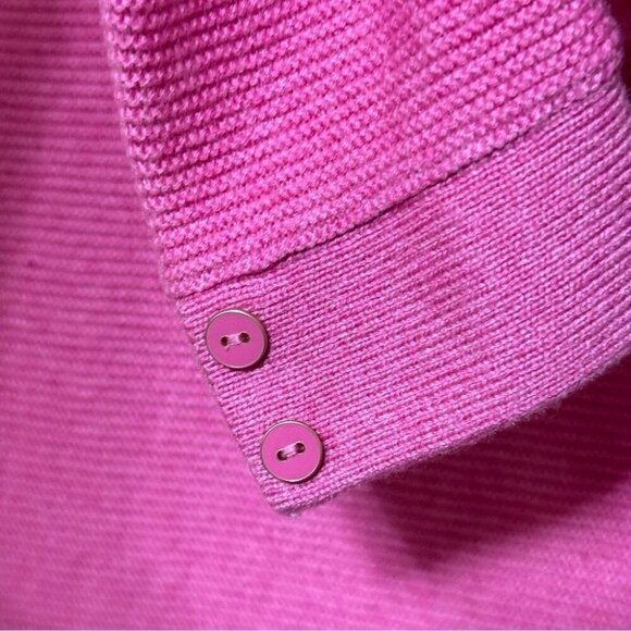 Talbots Petites Pink V Neck Sweater Ribbed Tunic Henley Long Sleeve Size P - Picture 6 of 7